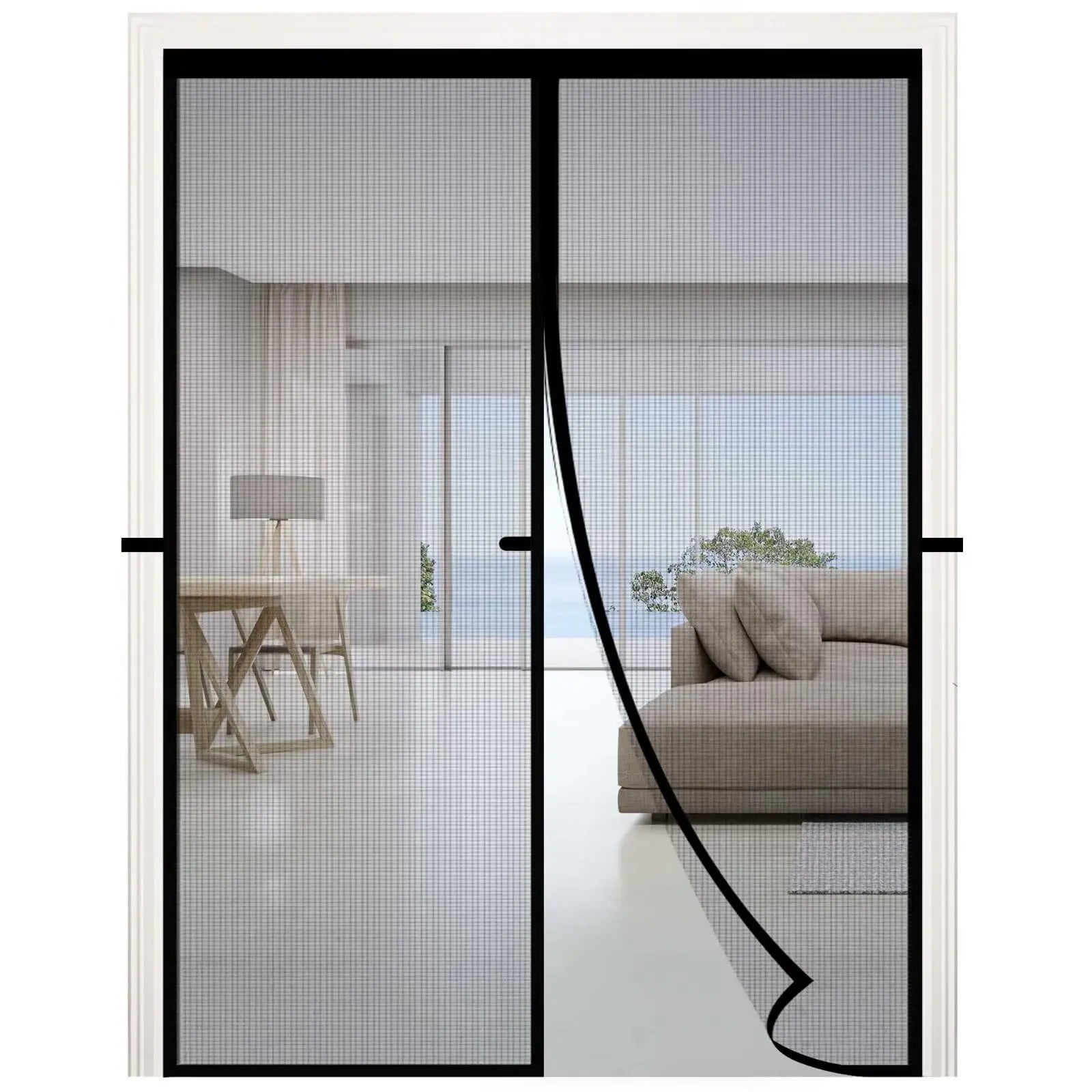Magnetic Screen Door, Hands Free Mesh Curtain Keeps Bugs and Mosquitos Out, Automatic Magnet Closure, Heavy Duty Patio Sliding Dog Doors Cover, Window Screen Protector