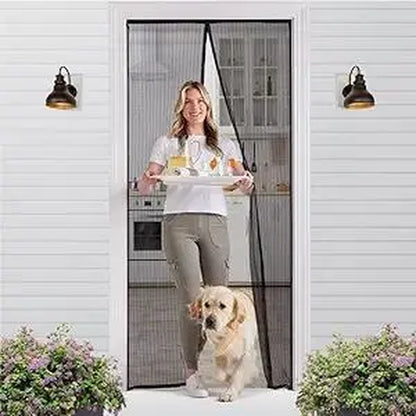 Magnetic Screen Door, Hands Free Mesh Curtain Keeps Bugs and Mosquitos Out, Automatic Magnet Closure, Heavy Duty Patio Sliding Dog Doors Cover, Window Screen Protector